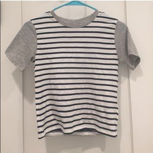 Topshop stripe crop top T-shirt.